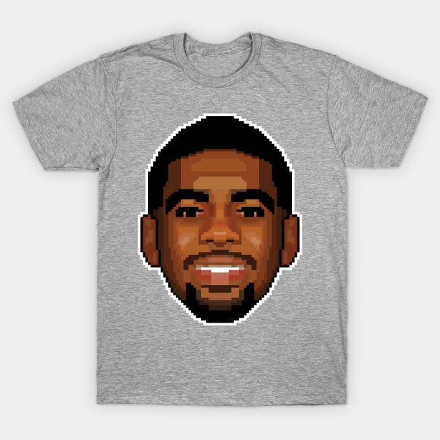 Kyrie Irving Pixel Art Portrait Drawing T-Shirt by Sean Howell Artist